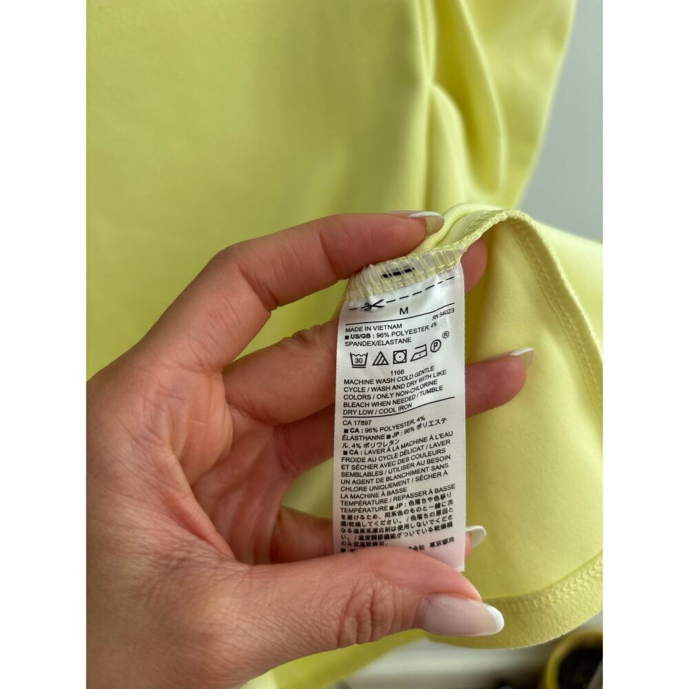 Banana Republic Yellow Puff Sleeve Blouse Women’s Medium Stretch Career Top - Picture 6 of 10